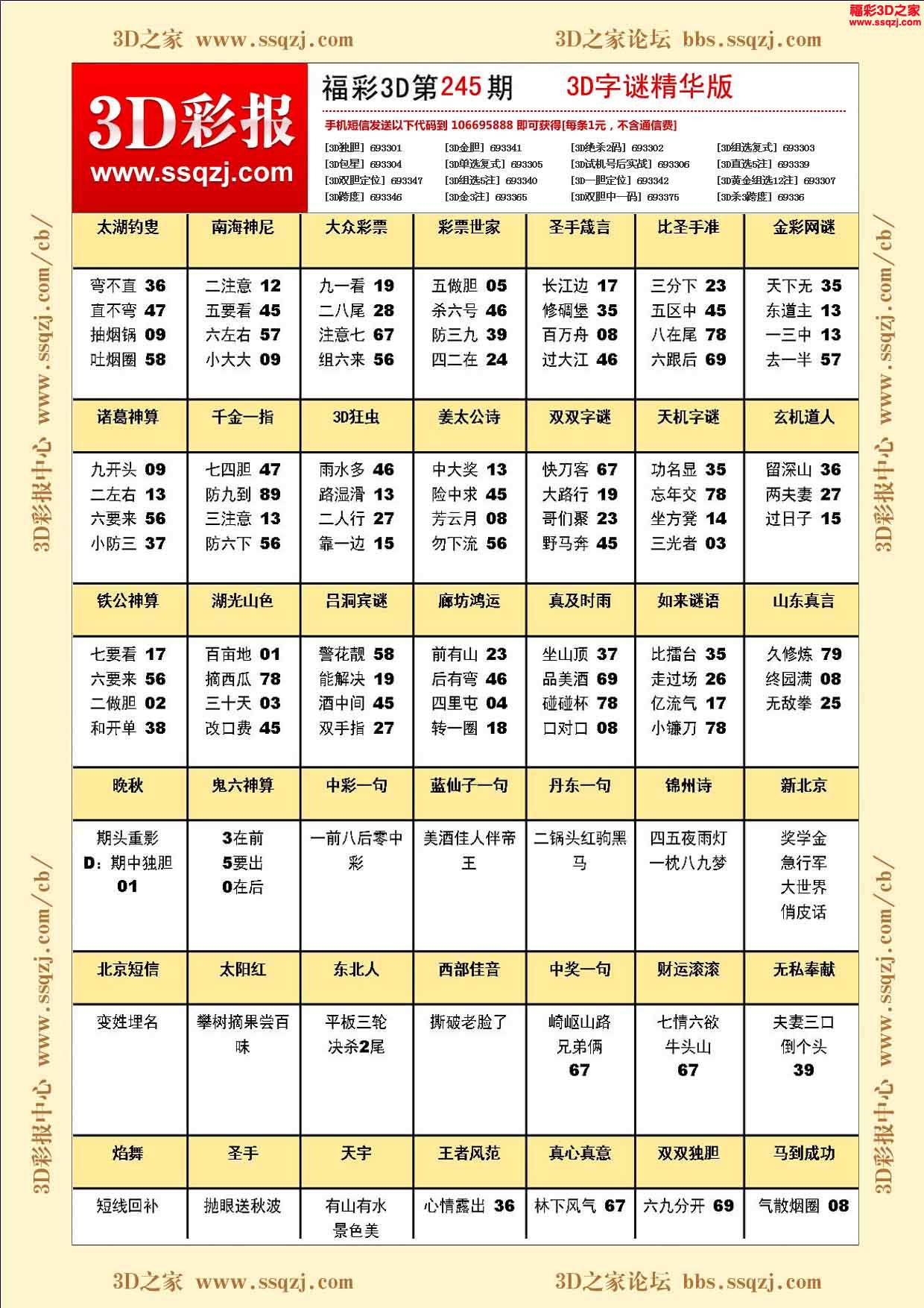 福彩3D老道字谜，22年汇总与解析